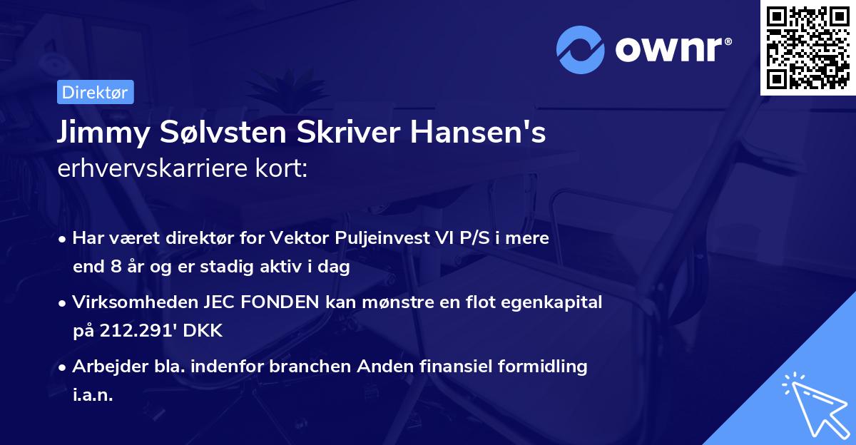 Jimmy Sølvsten Skriver Hansen's erhvervskarriere kort