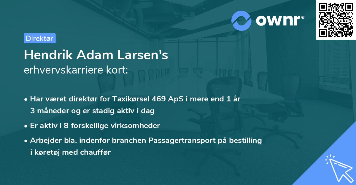 Hendrik Adam Larsen's erhvervskarriere kort