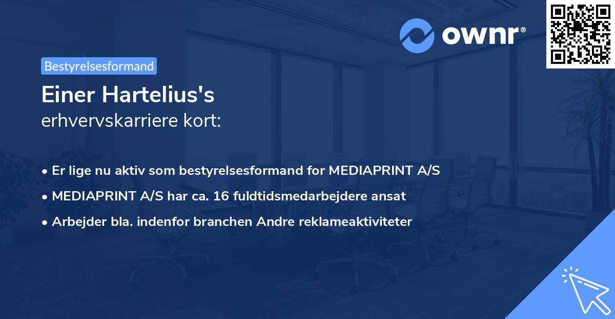 Einer Hartelius's erhvervskarriere kort