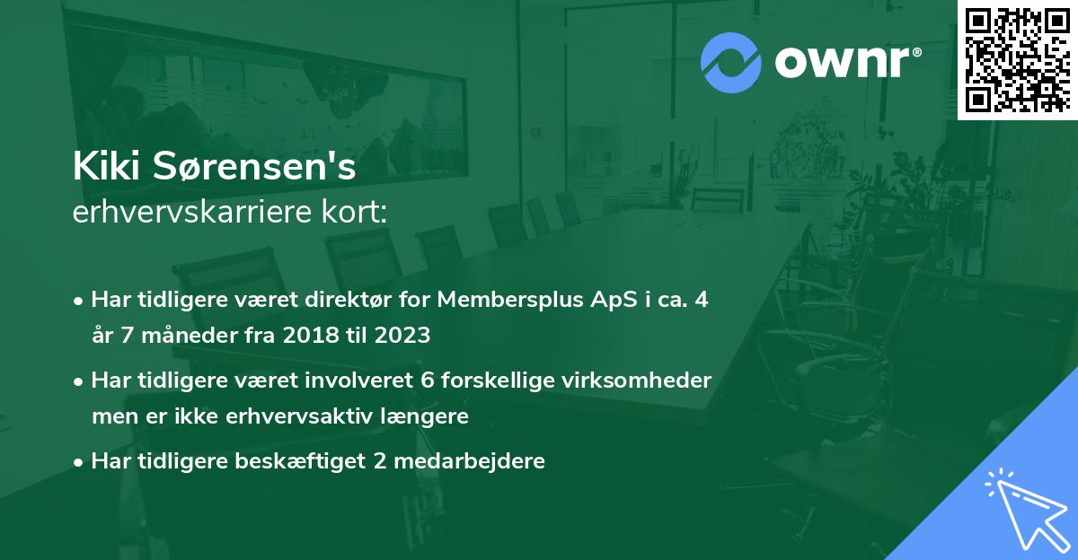 Kiki Sørensen's erhvervskarriere kort