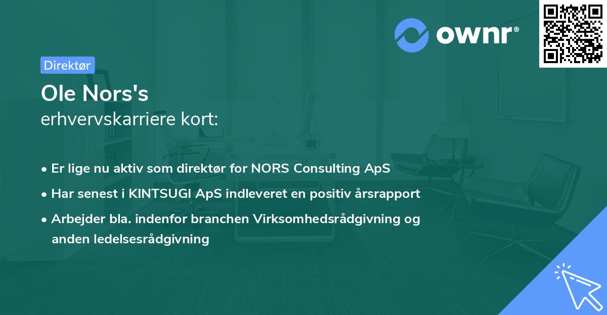 Ole Nors's erhvervskarriere kort