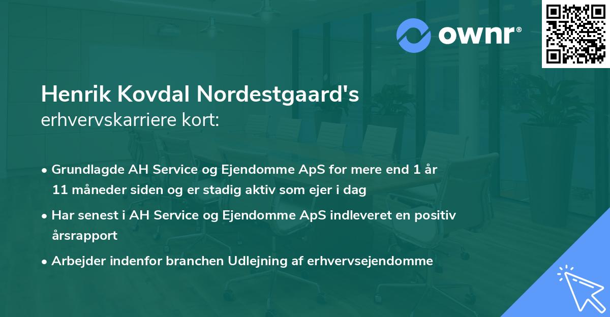 Henrik Kovdal Nordestgaard's erhvervskarriere kort