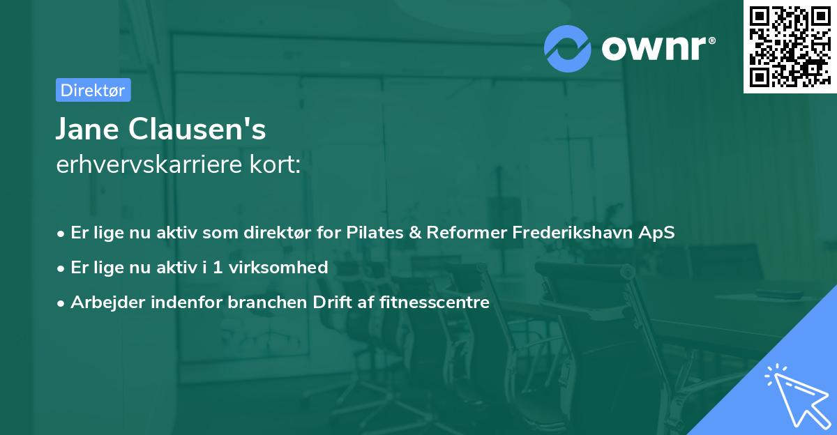 Jane Clausen's erhvervskarriere kort
