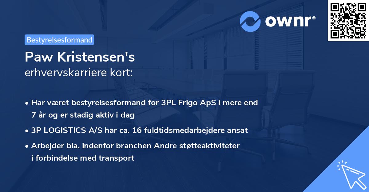 Paw Kristensen's erhvervskarriere kort