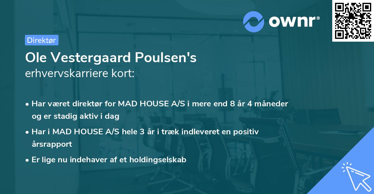 Ole Vestergaard Poulsen's erhvervskarriere kort