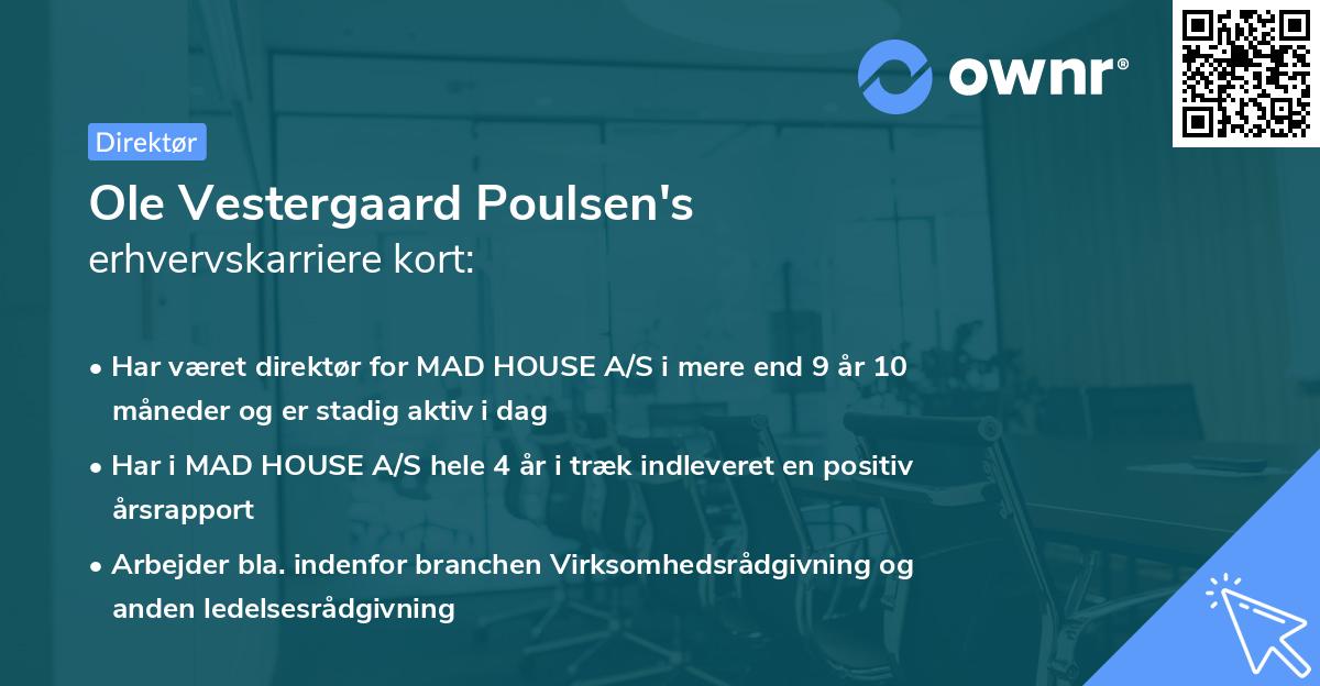 Ole Vestergaard Poulsen's erhvervskarriere kort
