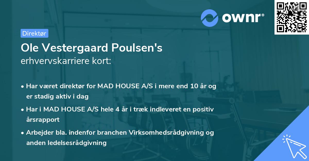 Ole Vestergaard Poulsen's erhvervskarriere kort