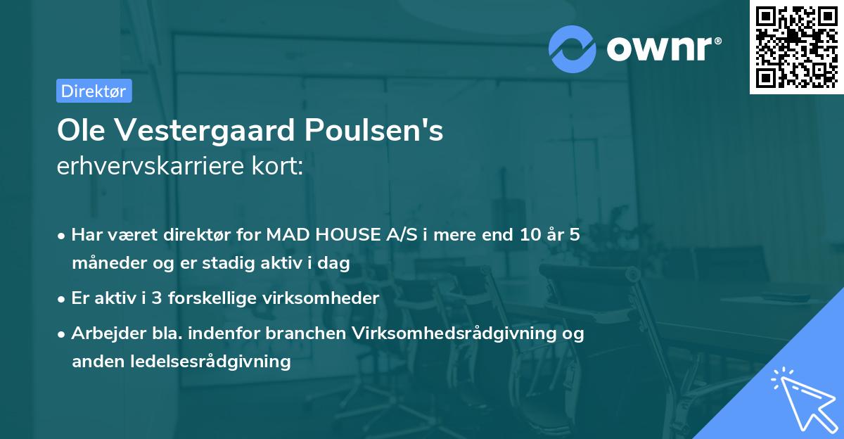 Ole Vestergaard Poulsen's erhvervskarriere kort