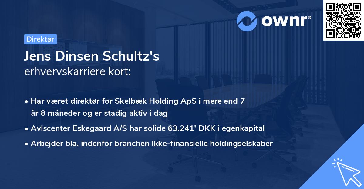 Jens Dinsen Schultz's erhvervskarriere kort