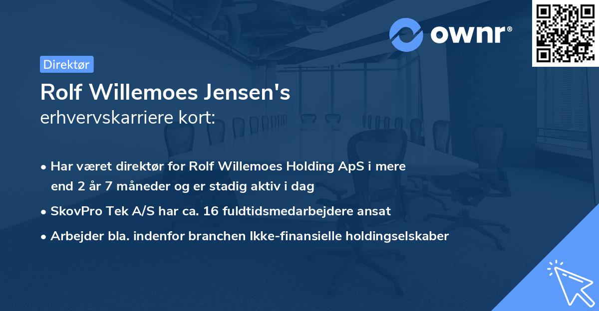 Rolf Willemoes Jensen's erhvervskarriere kort