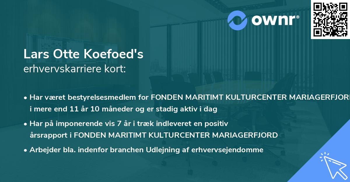 Lars Otte Koefoed's erhvervskarriere kort