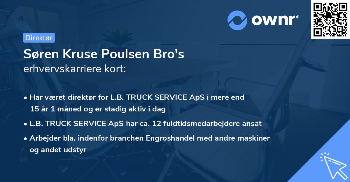 Søren Kruse Poulsen Bro's erhvervskarriere kort