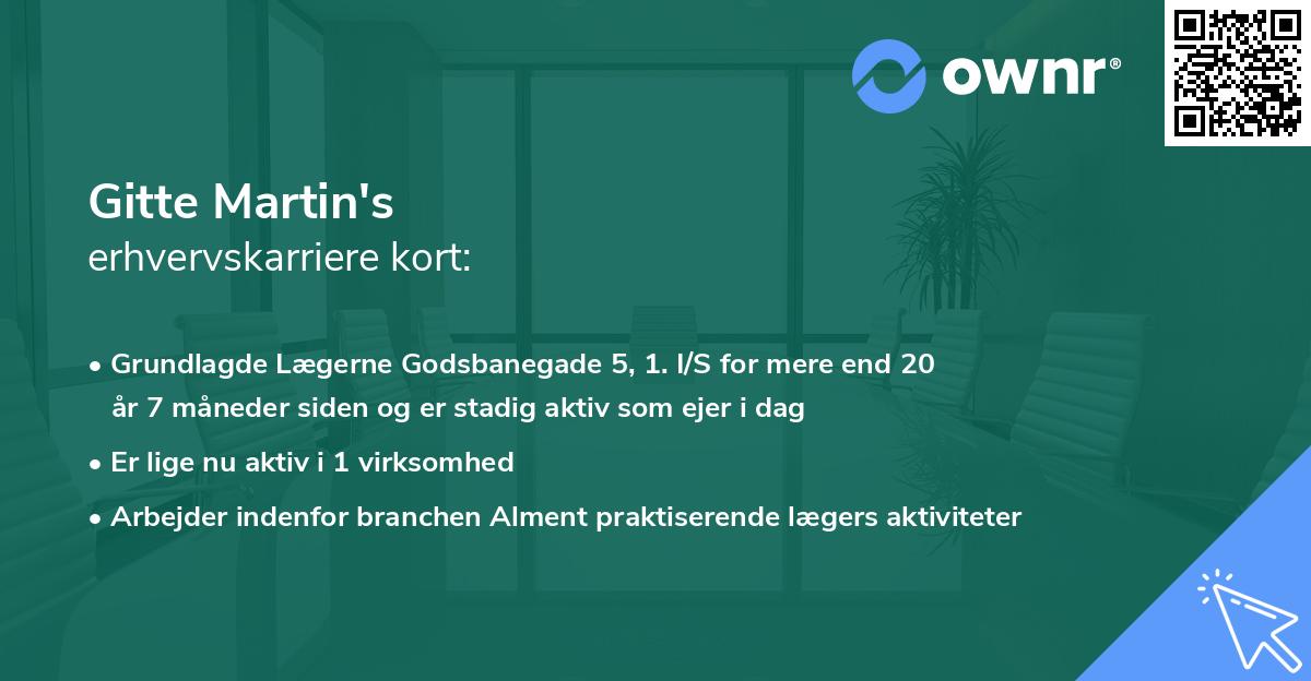 Gitte Martin's erhvervskarriere kort