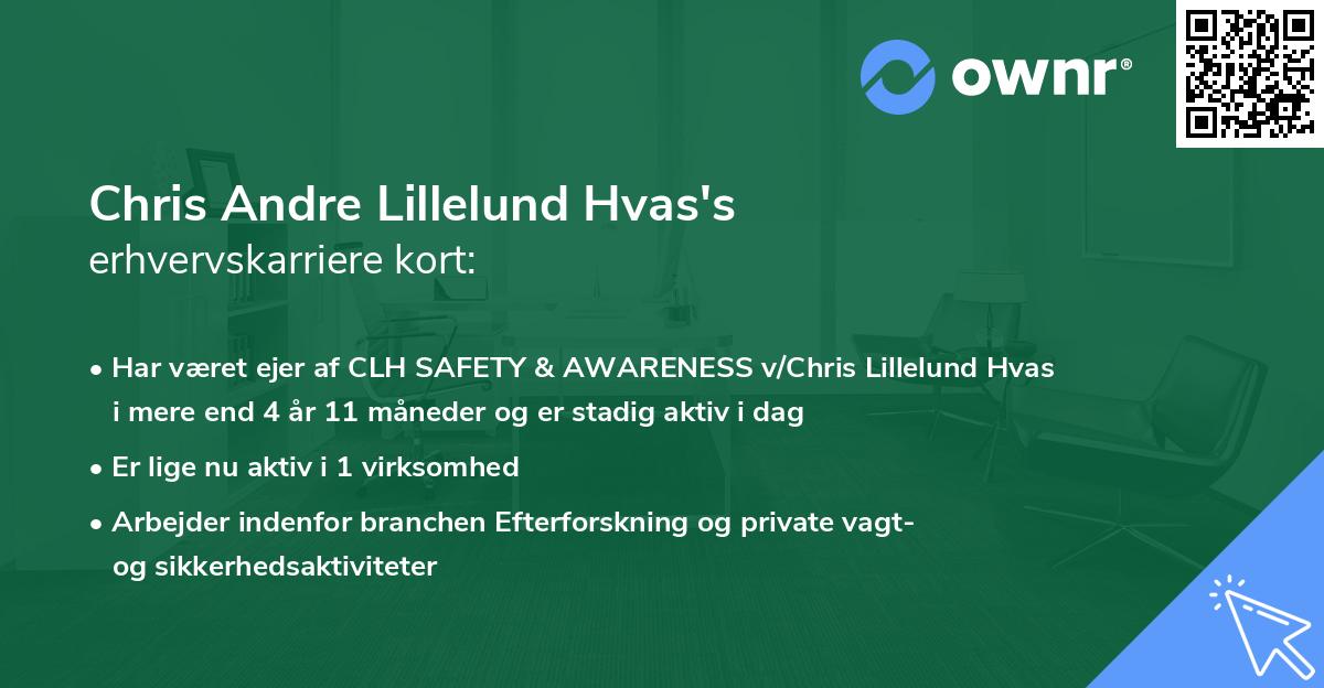 Chris Andre Lillelund Hvas's erhvervskarriere kort