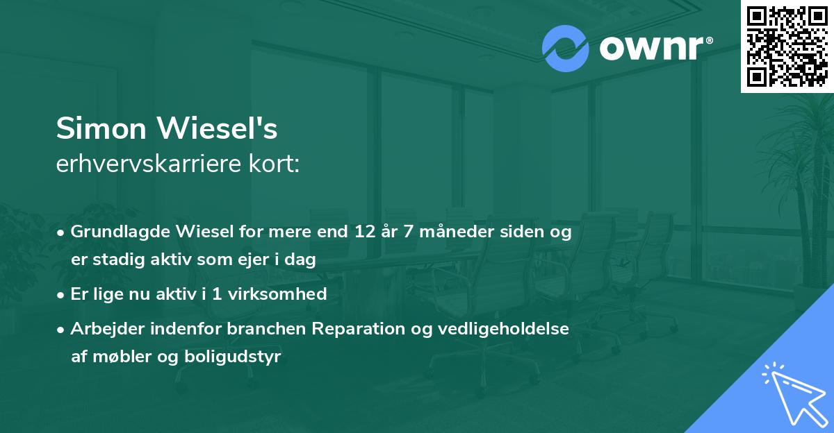 Simon Wiesel's erhvervskarriere kort
