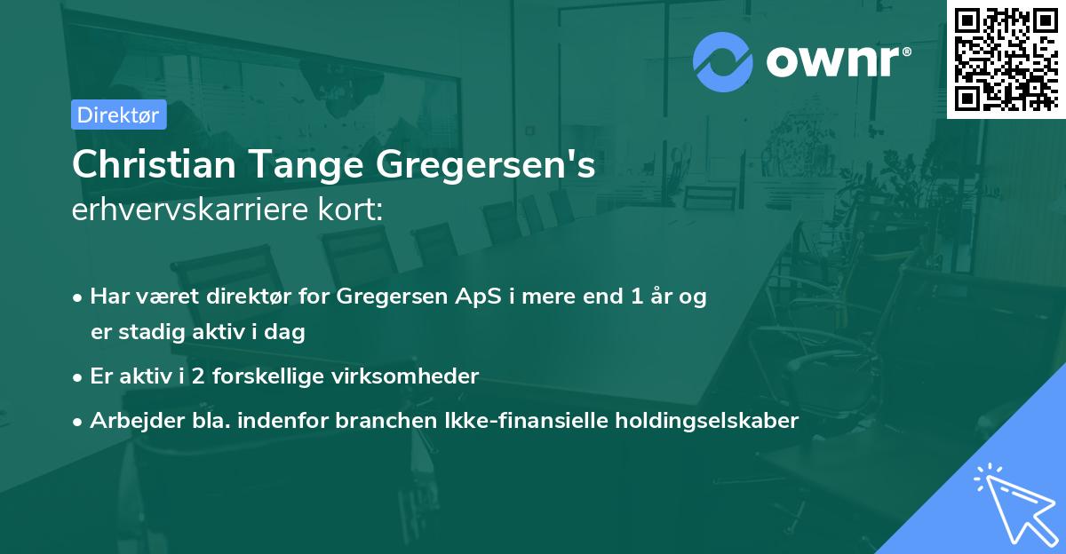 Christian Tange Gregersen's erhvervskarriere kort