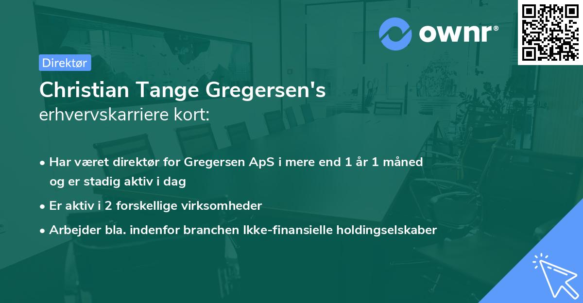 Christian Tange Gregersen's erhvervskarriere kort