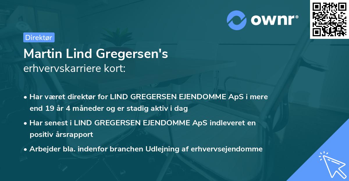 Martin Lind Gregersen's erhvervskarriere kort