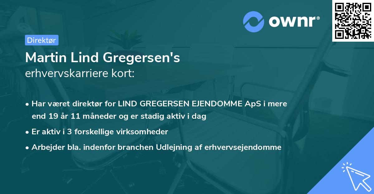 Martin Lind Gregersen's erhvervskarriere kort
