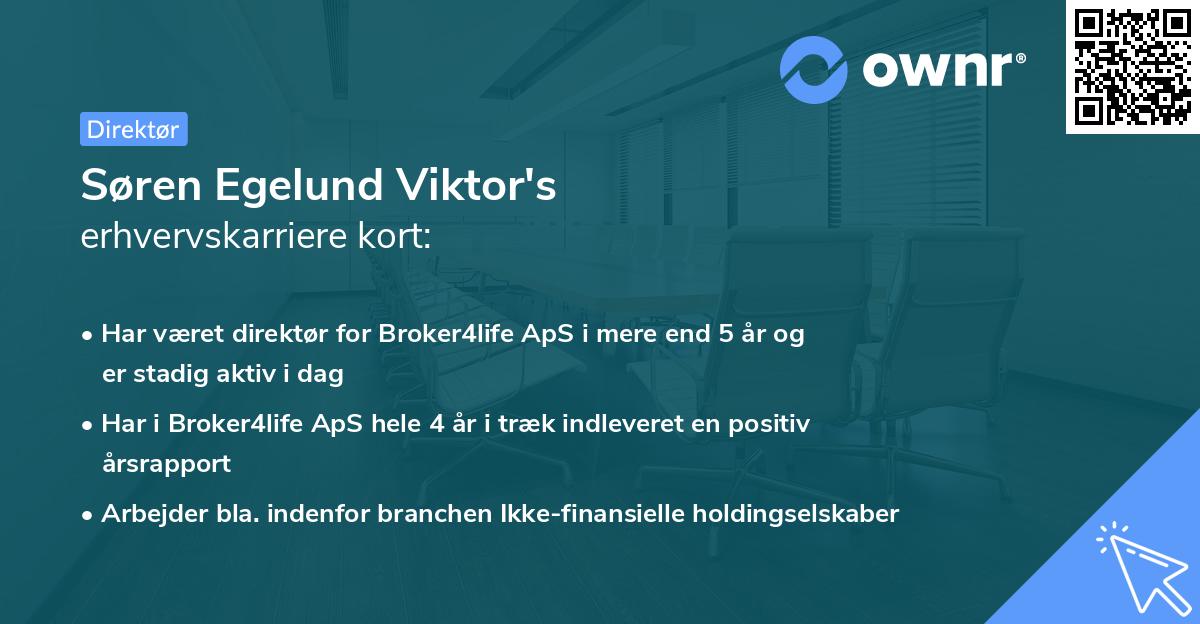 Søren Egelund Viktor's erhvervskarriere kort