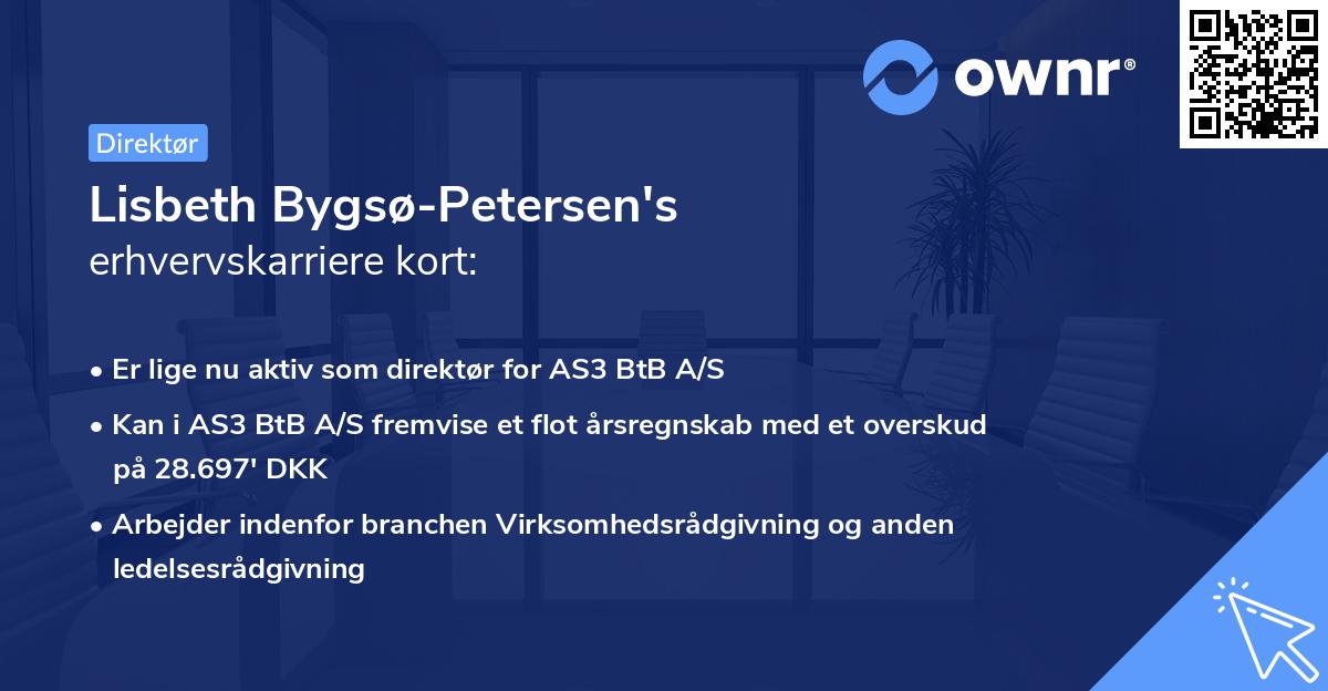 Lisbeth Bygsø-Petersen's erhvervskarriere kort