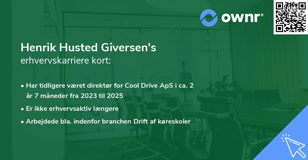 Henrik Husted Giversen's erhvervskarriere kort