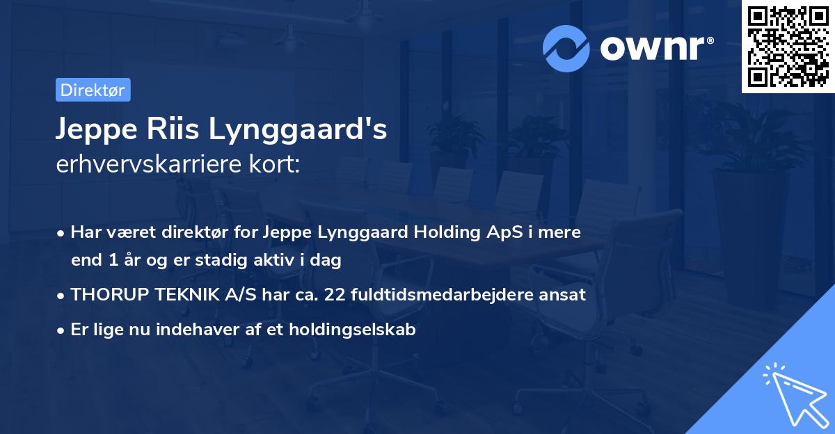 Jeppe Riis Lynggaard's erhvervskarriere kort