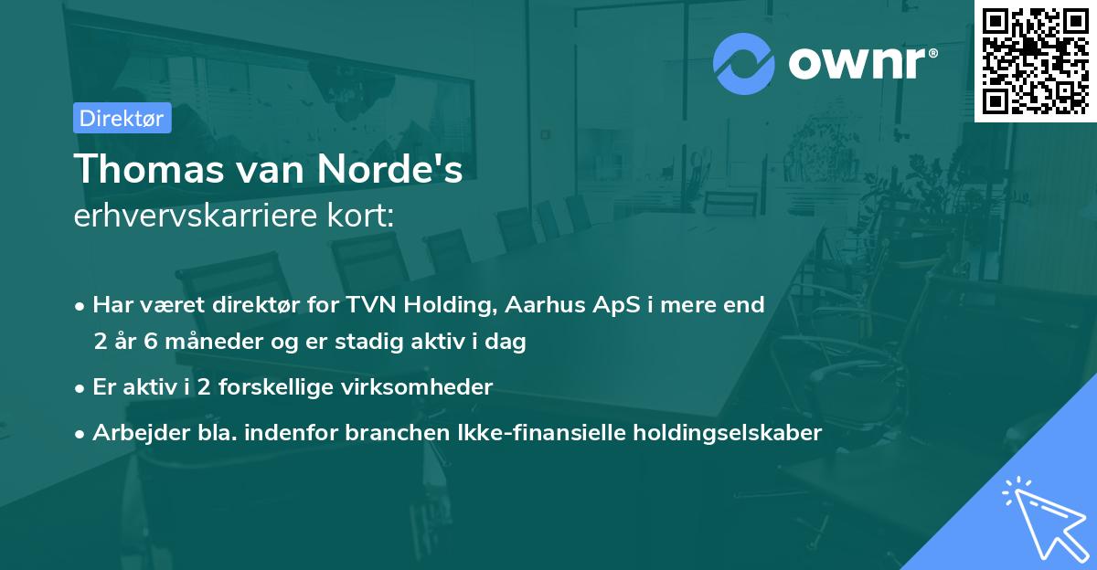 Thomas van Norde's erhvervskarriere kort