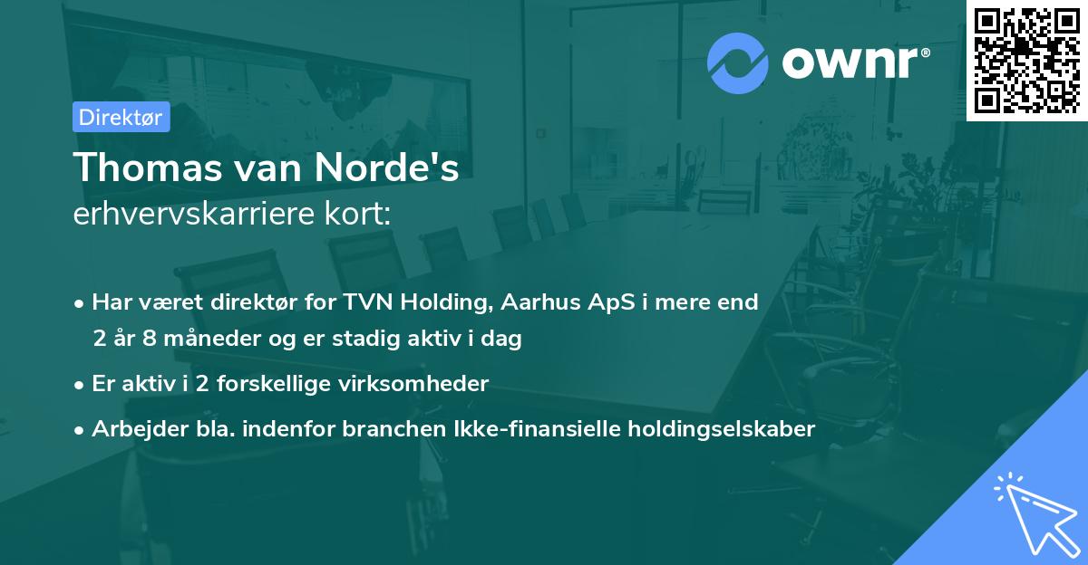 Thomas van Norde's erhvervskarriere kort