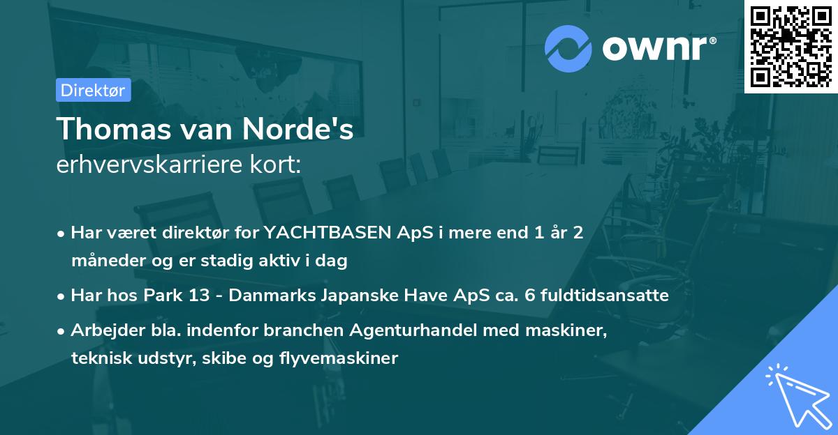 Thomas van Norde's erhvervskarriere kort