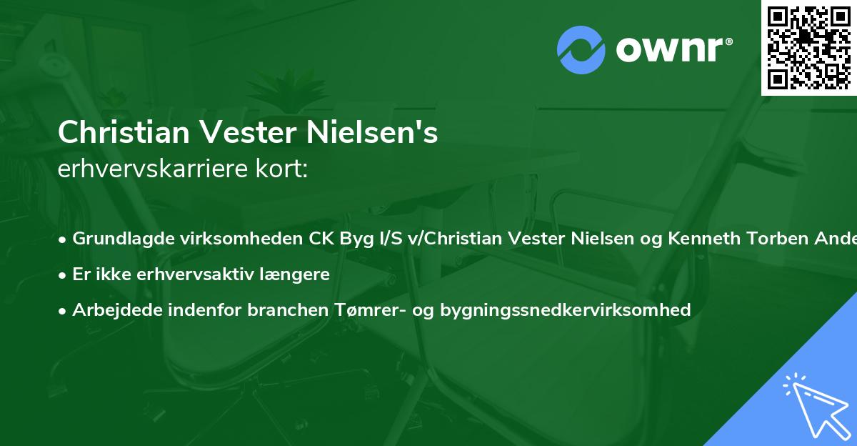 Christian Vester Nielsen's erhvervskarriere kort