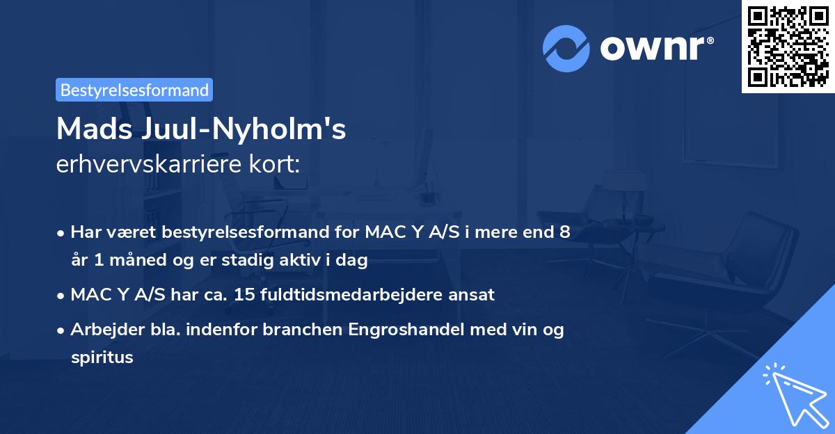 Mads Juul-Nyholm's erhvervskarriere kort