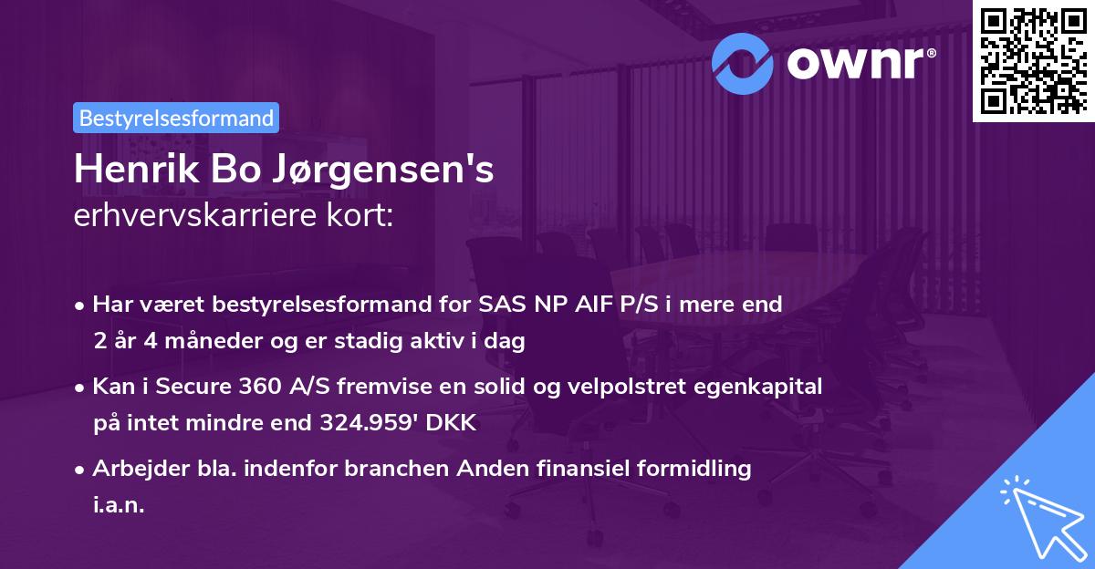 Henrik Bo Jørgensen's erhvervskarriere kort