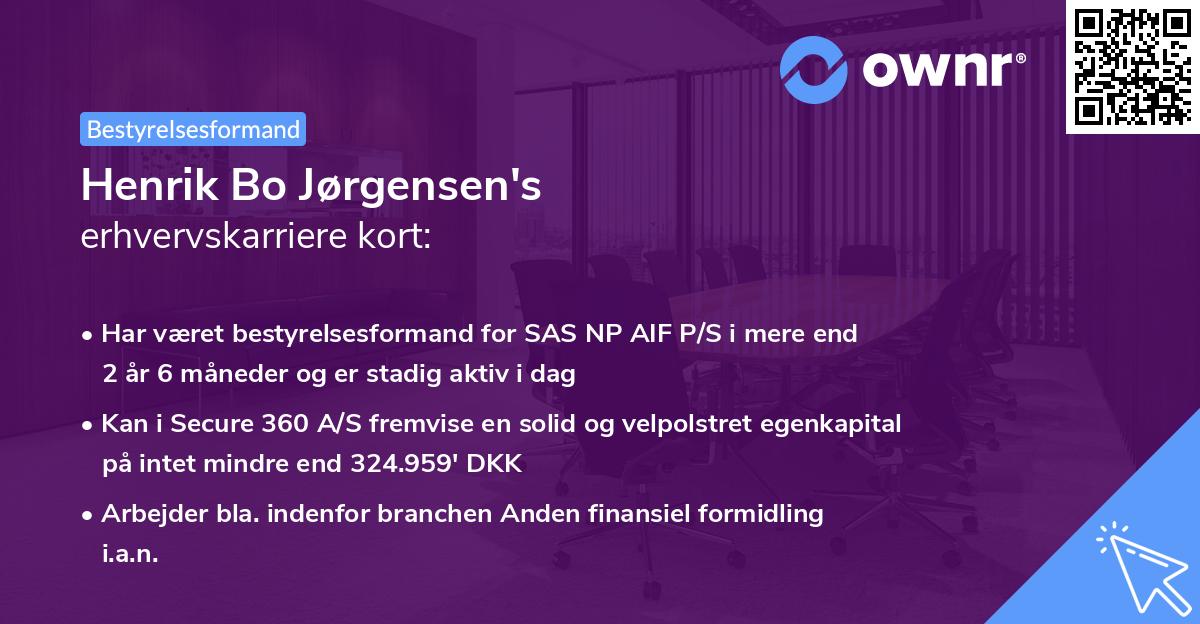 Henrik Bo Jørgensen's erhvervskarriere kort