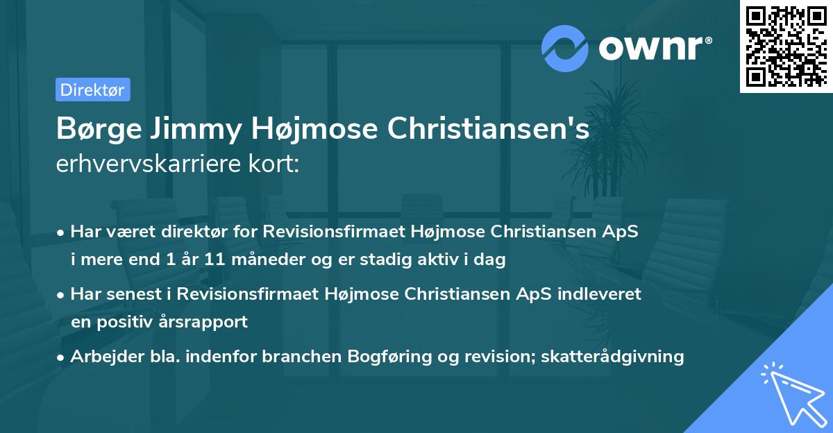 Børge Jimmy Højmose Christiansen's erhvervskarriere kort