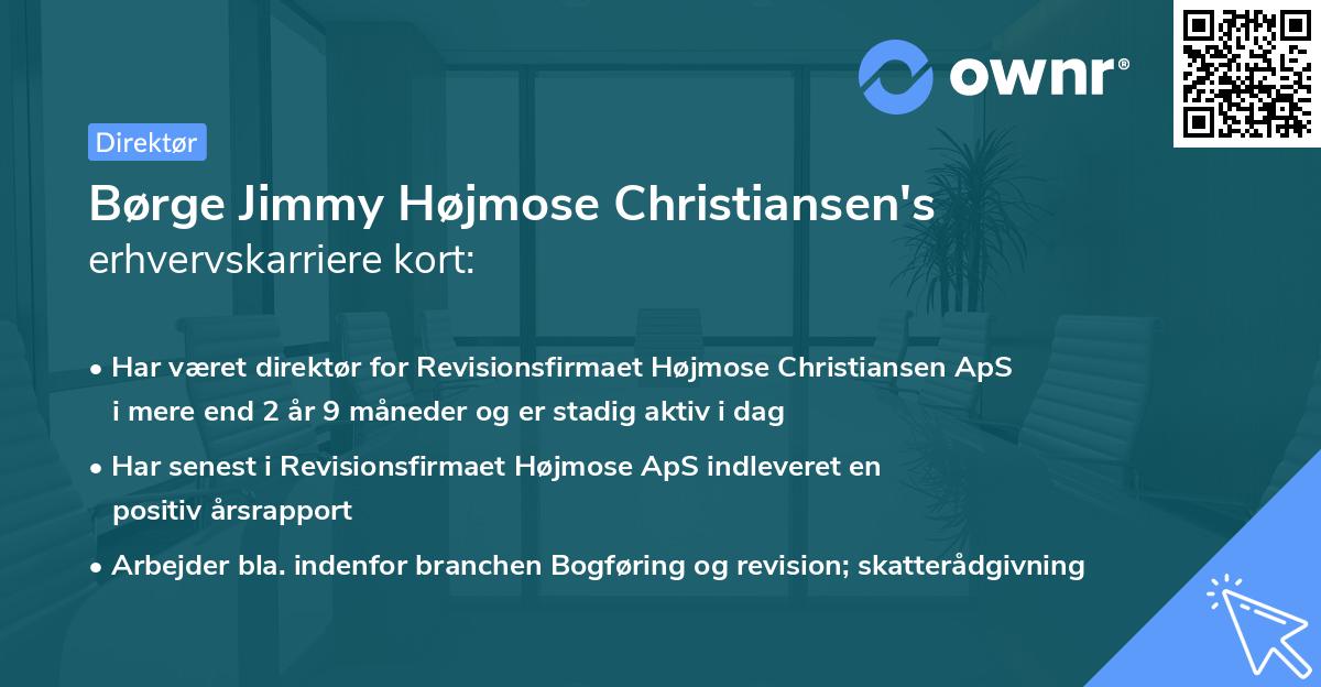Børge Jimmy Højmose Christiansen's erhvervskarriere kort