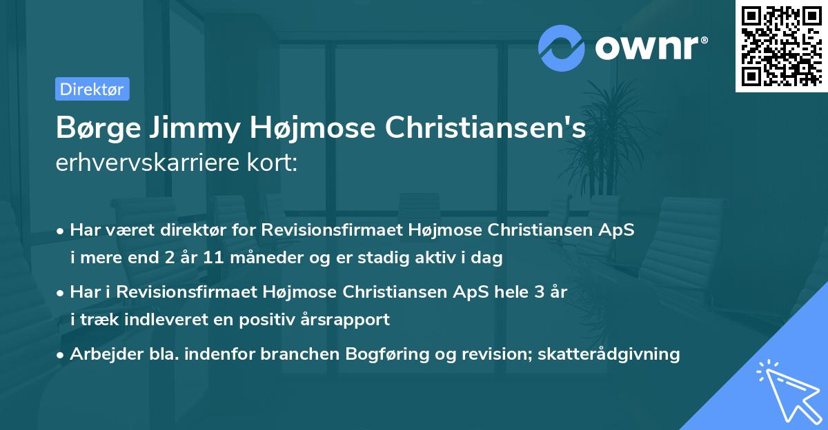 Børge Jimmy Højmose Christiansen's erhvervskarriere kort