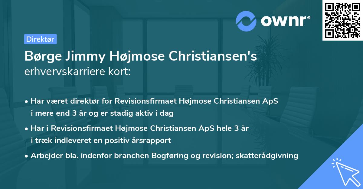 Børge Jimmy Højmose Christiansen's erhvervskarriere kort