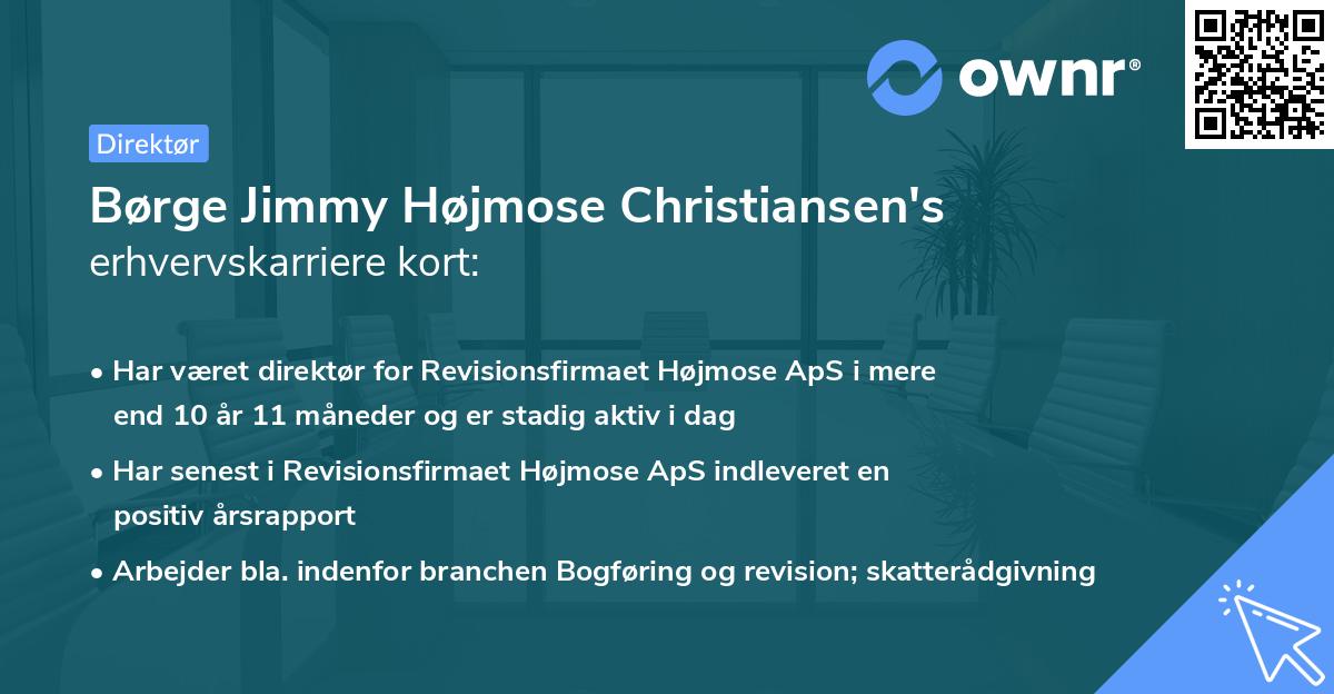 Børge Jimmy Højmose Christiansen's erhvervskarriere kort