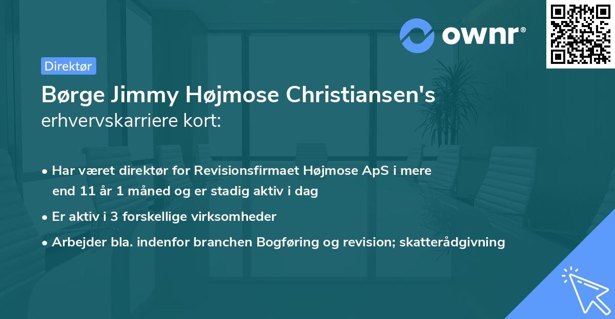 Børge Jimmy Højmose Christiansen's erhvervskarriere kort