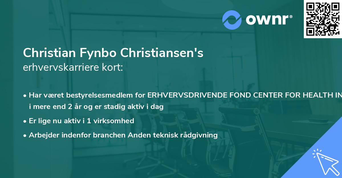 Christian Fynbo Christiansen's erhvervskarriere kort