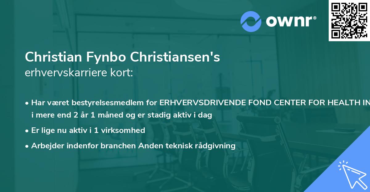Christian Fynbo Christiansen's erhvervskarriere kort