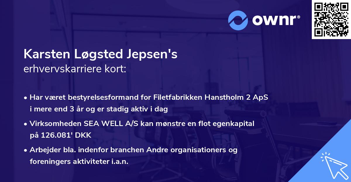 Karsten Løgsted Jepsen's erhvervskarriere kort