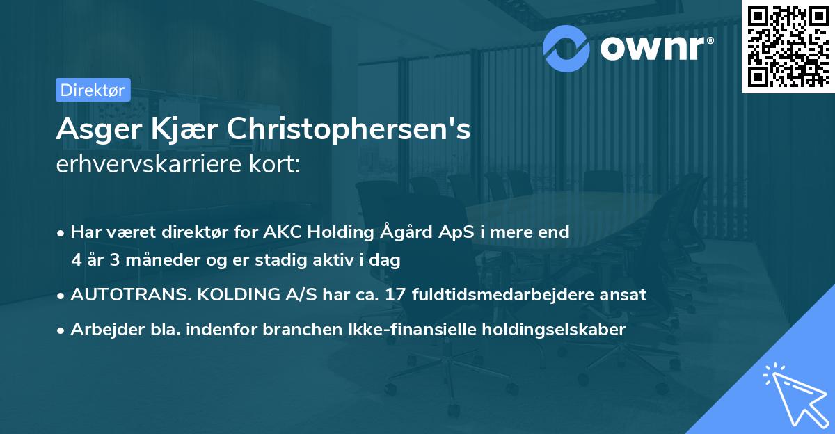 Asger Kjær Christophersen's erhvervskarriere kort