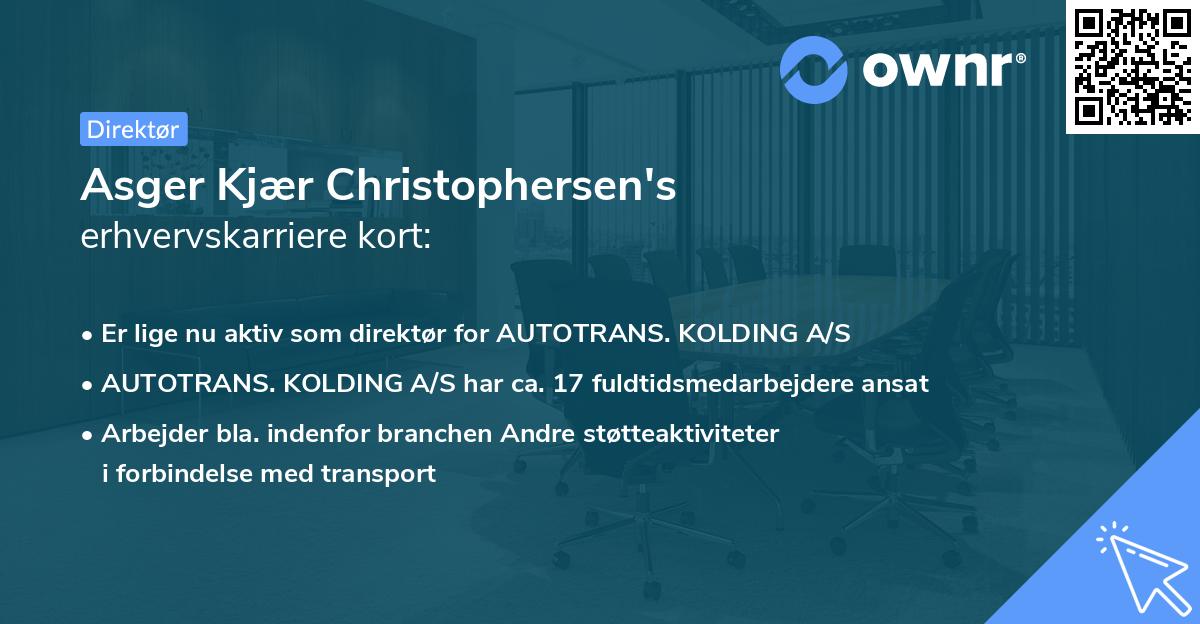 Asger Kjær Christophersen's erhvervskarriere kort