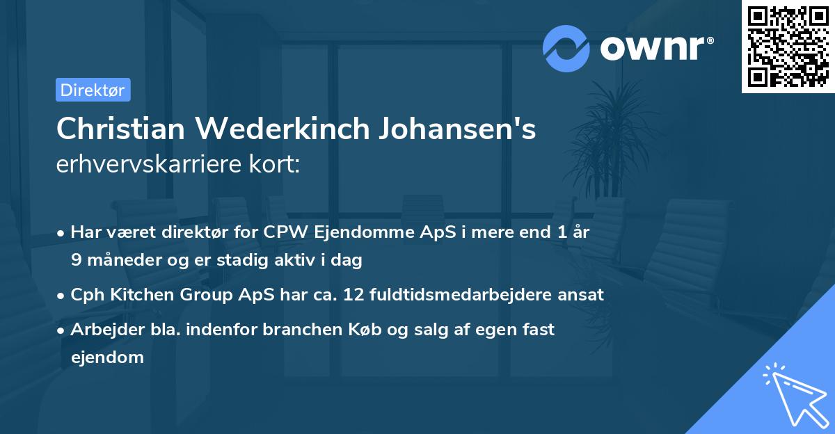 Christian Wederkinch Johansen's erhvervskarriere kort