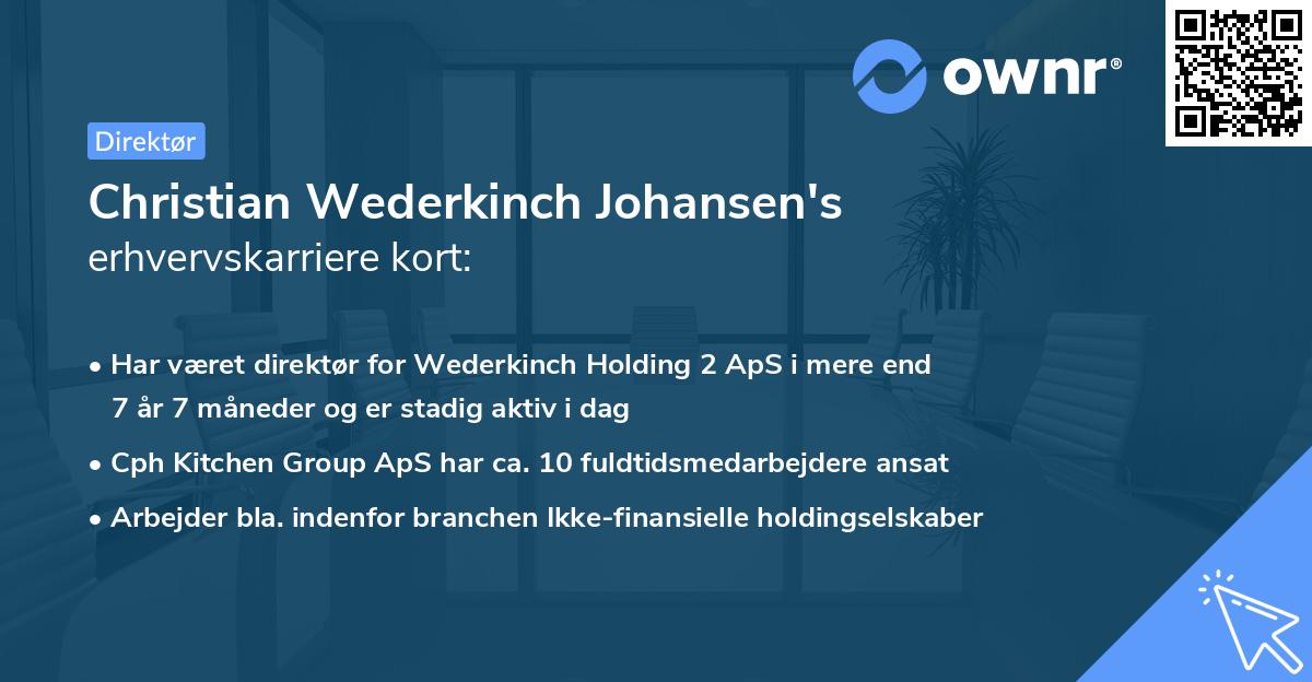 Christian Wederkinch Johansen's erhvervskarriere kort
