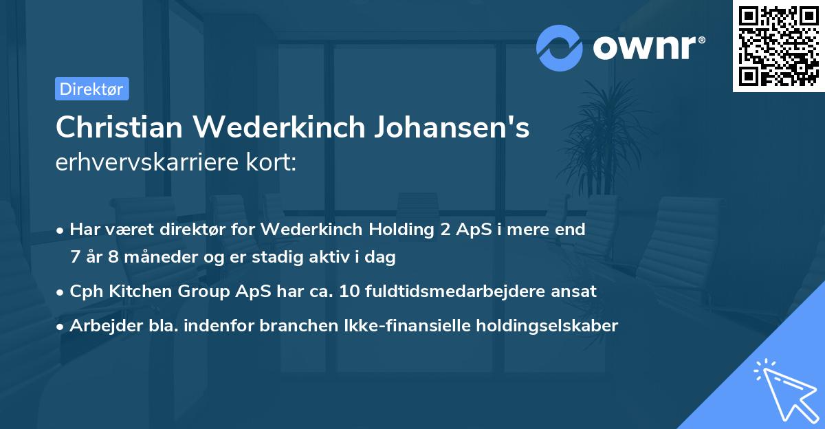 Christian Wederkinch Johansen's erhvervskarriere kort