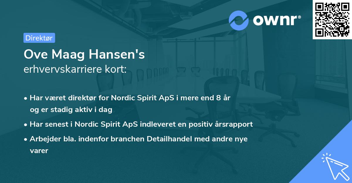 Ove Maag Hansen's erhvervskarriere kort