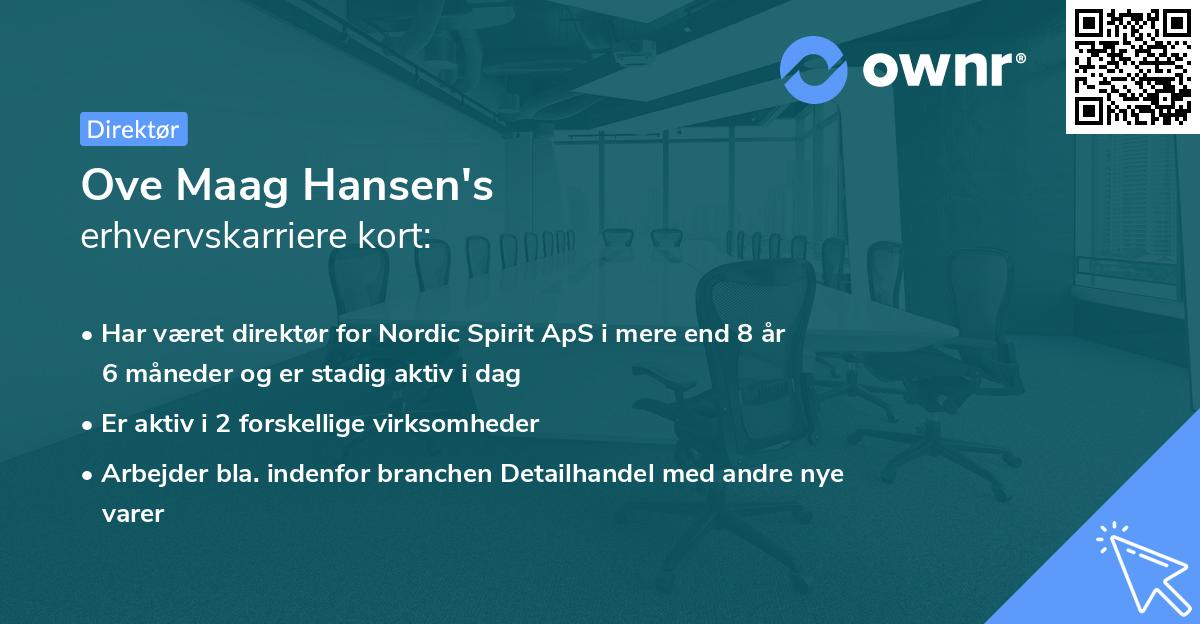 Ove Maag Hansen's erhvervskarriere kort